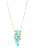 Gold-Tone Metal Butterfly Blue Stone Drop Earrings