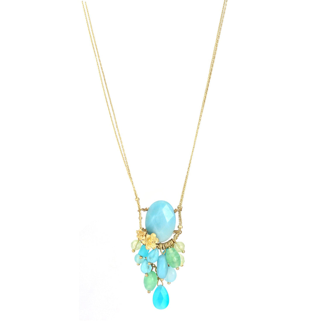 Gold-Tone Metal Butterfly Blue Stone Drop Earrings