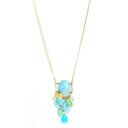 Gold-Tone Metal Butterfly Blue Stone Drop Earrings