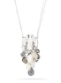 Silver-Tone Metal White And Silver Grey Moonstone Drop Necklace