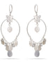 Silver-Tone Metal Butterfly And Beads Drop Earrings