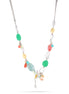 Silver-Tone Metal Multicolor Charm Necklace