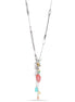 Silver-Tone Metal Angel On Moon Adjustable Lobster Claw Closure Necklaces
