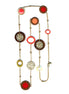 Gold-Tone Metal Coral And Mother Of Pearl Necklace