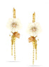 Gold-Tone Metal Mother Of Pearl Drop Earrings