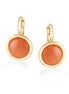 Gold-Tone Metal Orange Stone Drop Round Errings