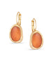 Gold-Tone Metal Orange Oval Stone Drop Earrings