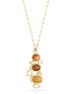 Gold-Tone Metal Yellow And Orange Stone Pendant Necklace