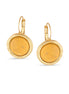 Gold-Tone Metal Yellow Round Stone Metal Drop Earrings