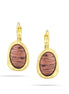 Gold-Tone Metal Brown And Black Stripe Drop Earrings
