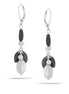 Hematite-Silver-Tone Metal Drop Earrings