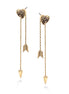 Gold-Tone Metal Heart And Arrow Drop Earrings
