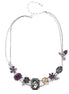 Silver-Tone Metal Flower Necklace