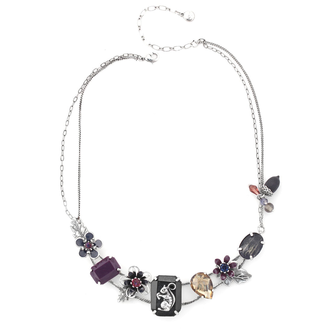 Silver-Tone Metal Flower Necklace