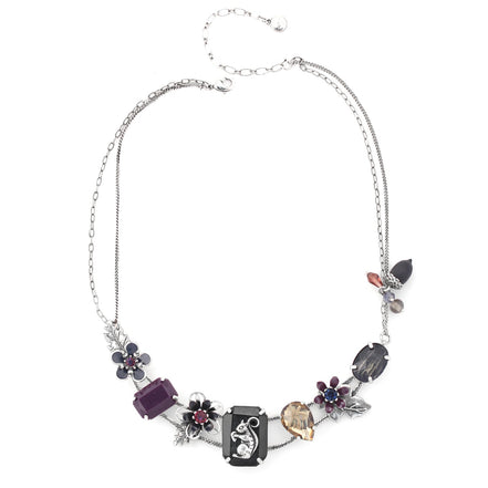 Silver-Tone Metal Flower Necklace