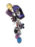 Tone Metal Squirrel And Purple Crystal Flowere Charm Brooches