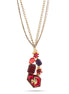 Gold-Tone Metal Squirrel Red And Purple Crystal Flower Necklaces