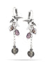 Silver-Tone Metal Birds And Beads Drop Earrings