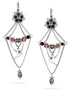 Silver-Tone Metal Flower Crystal Drop Earrings