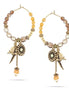 Gold-Tone Metal Mix Beads Charm Earrings