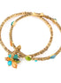 Gold-Tone Metal Mix Crystal Bangle