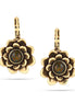 Gold-Tone Metal Flower Glittering Stone Earrings