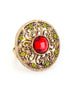 Gold-Tone Metal Red Crystal Adjustable Rings