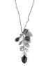 The Bohm 'Autumn Leaves' Glass Bead And Charm Cluster Longer Length Necklace. Oxidized Rhodium Plate And Black Beads. The Beads/Charms Measure 1Cm/10Mm Up To 4.5Cm/45Mm. 'Elongated' Rectangular Links Approx. 3Mm Wide, With Fine Leather Cord Interwoven Thr