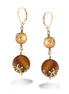 Gold-Tone Metal Gold Pearl And Gold Mop Earrings