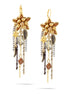 Gold-Tone Metal Flower Tassel Earrings