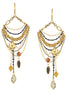 Gold-Tone Metal Charm Tassel Earrings