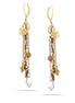 Gold-Silver-Hematite-Tone Metal Tassel Earerings