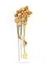 Gold-Tone Metal Brown Flower Charm Brooches 