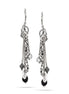 Silver-Tone Metal Black And Hematite Beads Earrings