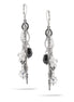 Silver Tone Metal Hematite Drop Earrings