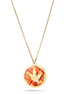 Gold-Tone Metal Coral Pendant Necklace