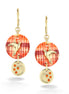 Gold-Tone Metal Coral Earrings
