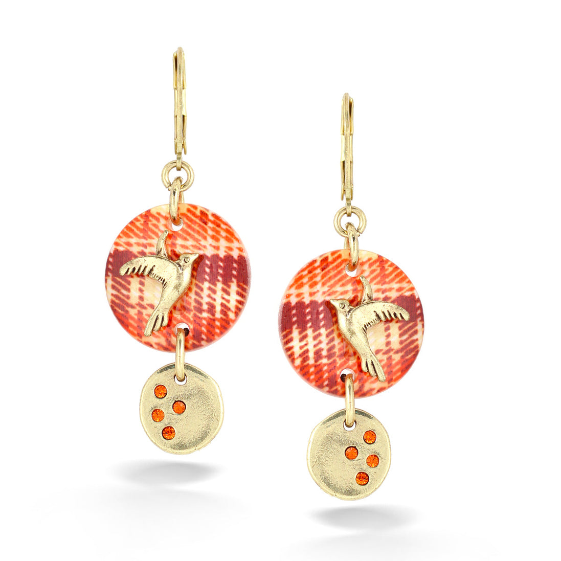Gold-Tone Metal Coral Earrings