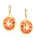 Gold-Tone Metal Corl Striped Earrings