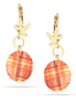 Gold-Tone Metal Corl Striped Earrings