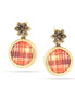 Gold-Tone Metal Corl Striped Earrings