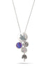 Rhodium-Tone Metal Blue And Purple Neckalce