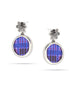 Rhodium-Tone Metal Purple Earrings