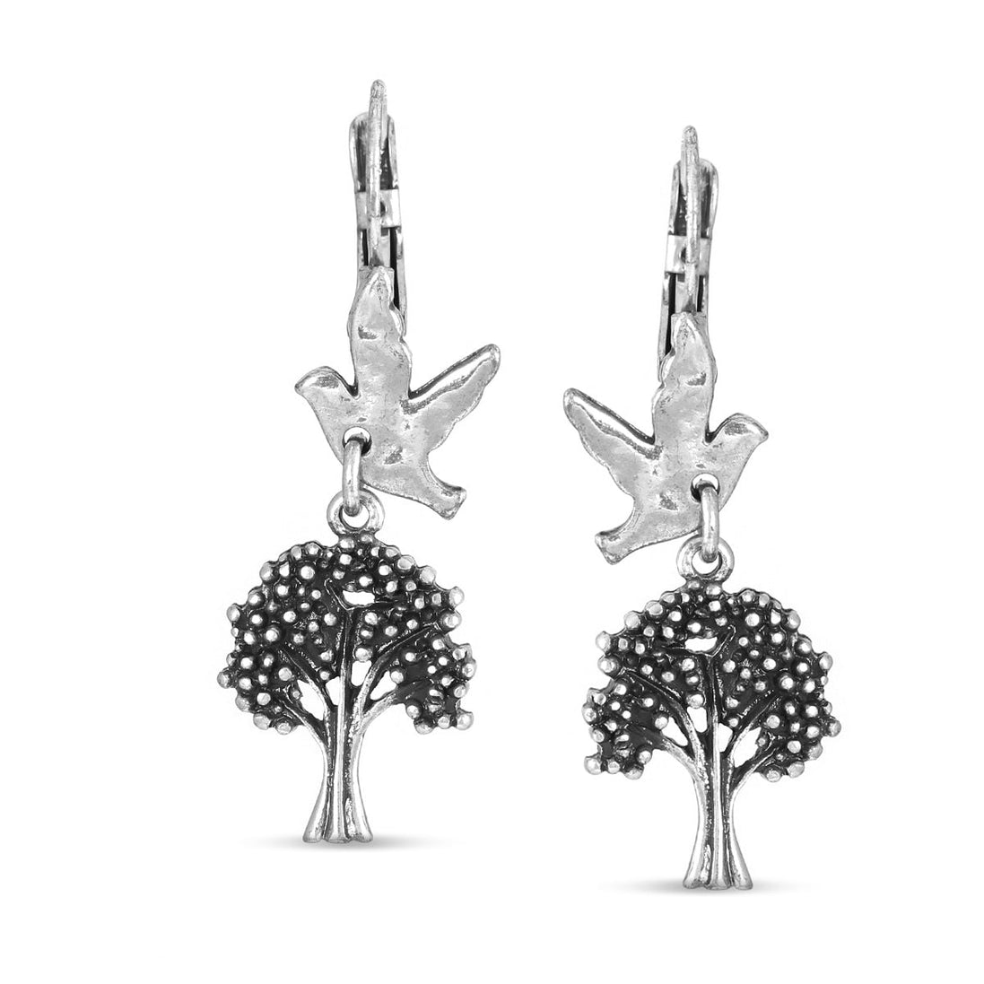 Silver-Tone Mertal Oxide Drop Errings