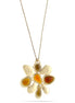 Gold-Tone Metal Brown Pendant Necklace