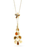 Gold-Tone Metal Honey Brown Acrylic Long Necklace