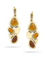 Gold-Tone Metal Orange Resin Drop Earrings