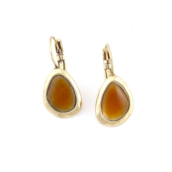 Gold-Tone Metal Teardrop  Earrings