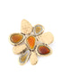 Gold-Tone Metal Brown Brooch