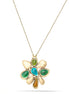 Gold-Tone Metal Green Pendant Necklace